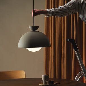 Birk taklampe metall og glass, 35 cm, Northlight