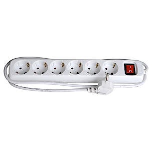 6-osainen jatkojohto, virtakytkin, 3 m