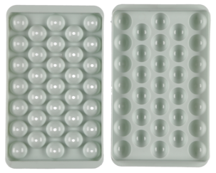 Iskulor, form i hård plast för 33 isbitar