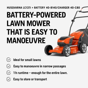 Husqvarna LC 137i batteridrevet gressklipper 1 batteri, 36 V