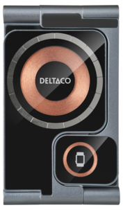 Deltaco 3-i-1 trådlös laddare med magnet, 15 W