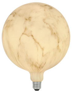 Globlampa LED E27 marmor, varmvit