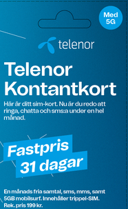 Telenor kontantkort Prepaid Surf 5GB, 1 månad