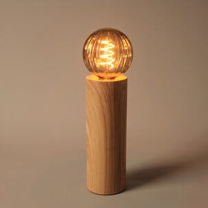 Deco bordslampa E27 metall med träoptik, Northlight