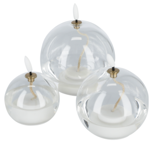 LED-ljus i form av en oljelampa, transparent glas