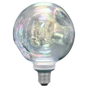 LED dekorpære E27 2 W dimbar sølv metallic, 125 mm