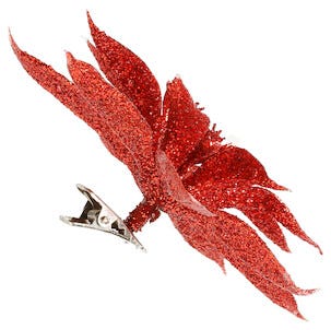 Joulukuusenkoriste kukka klipsillä, 4 kpl