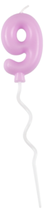 Tårtljus ballong och siffra, pastell, 1-pack