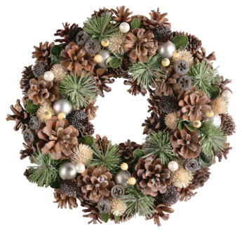 Dörrkrans med tallkottar, 33 cm