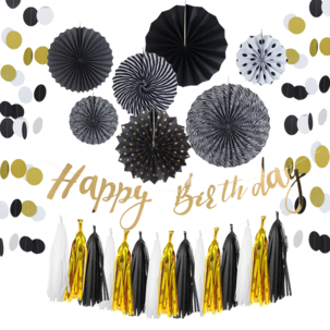 Kalasdekorationer svart och guld