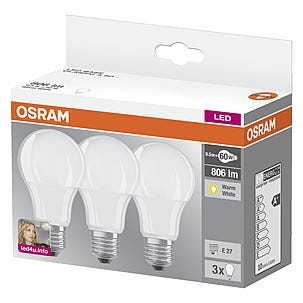Normallampa Osram LED Classic E27 3-pack