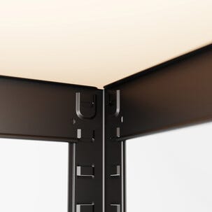 Smal förvaringshylla metall, svart, 40 x 40 x 180 cm