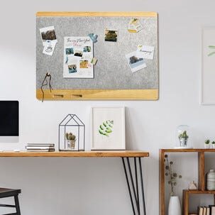 Anslagstavla tyg, filttavla med pennhylla, 60x40 cm