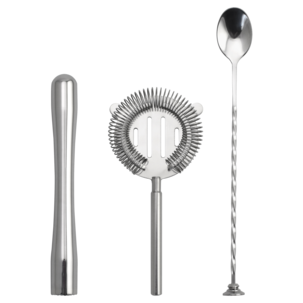 Bartenderset i rostfritt stål, 3 delar