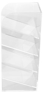 Pennställ med flera fack, transparent plast