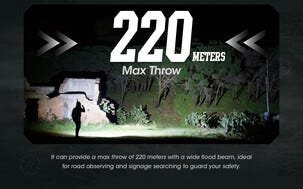 Nitecore stark ficklampa, laddbar USB-C, 3000 lm