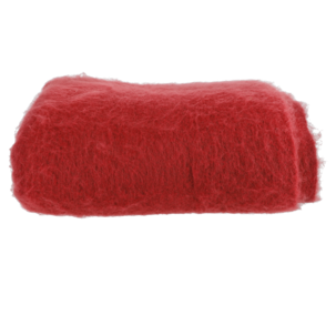 Strikket pledd med frynser 127x152 cm, rødt