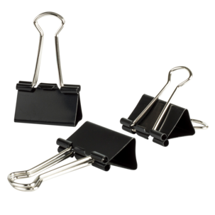 Mellanstora pappersklämmor metall svart 32 mm 24-pack