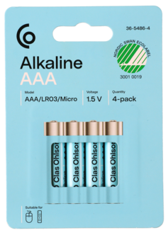 Alkaliskt batteri AAA/LR03 Clas Ohlson