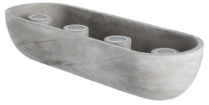 Adventsljusstake levande ljus grå, 30 x 10 cm