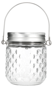 Liten ljuslykta solcell glas hängande, 8 cm