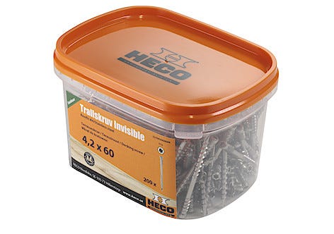 Trallskruv Invisible rostfri A4 till Heco Decking Tool, 4,2 x 60 mm