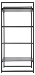 Vaateteline, jossa hyllyt ja laatikot