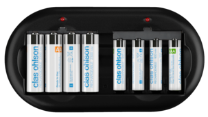 Batterilader med batterier