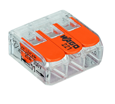 Wago 221 skjøteklemme som kan åpnes