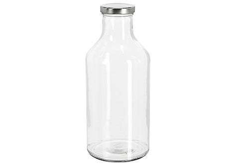 Lasipullo ja kierrekansi, 1 litra