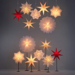 Northlight stor adventsstjerne blomst, hvit, 80 cm