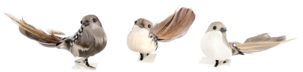 Pyntefugler med klips, 3-pakning