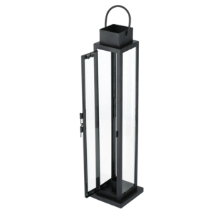 Ljuslykta för kronljus, metall glas svart 39 cm