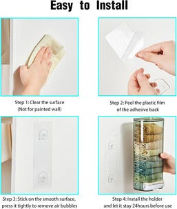 Poseoppbevaring og småoppbevaring for vegg, selvklebende