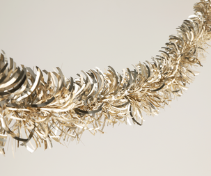 Tjock glittergirlang champagne, 2,7 meter 