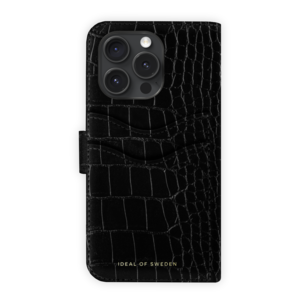 Ideal of Sweden Magnet Wallet+ for iPhone 16 Pro, croco svart