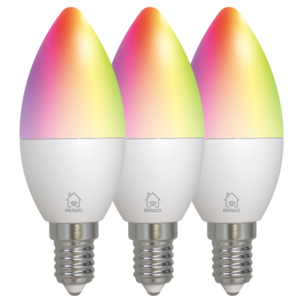 Deltaco smart LED-mignonpære E14 RGB wifi 4,9 W 3-pakning
