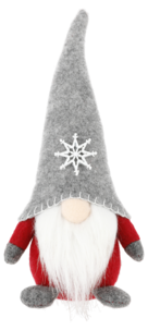 Jultomte i tyg röd/grå 25 cm