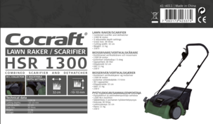 Cocraft HSR 1300 mossrivare och vertikalskärare, 1300 W