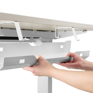 Kabelkanal for skrivebord, kabelskjuler i metall, hvit, 60 cm