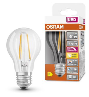 Dimbar LED lyspære E27 Osram, varmhvit