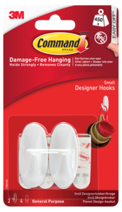 Command selvheftende kroker design, 2-pakning