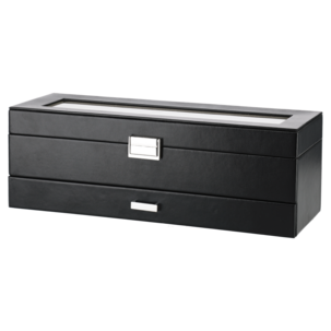 Klocklåda herr 6 klockor och tillbehör, konstläder