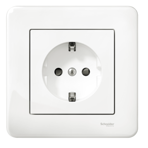 Schneider Exxact 1-vägs infällt vägguttag 