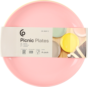 Plasttallrikar 20 cm, olika färger, 4-pack