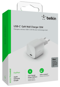 Belkin BoostCharge USB-C GaN 30 W laddare