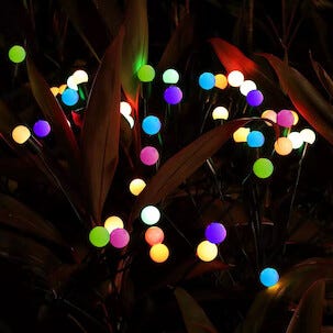 Firefly solcellebelysning hvitt og farget lys 