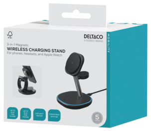 Deltaco 3-i-1 laddstation snabbladdning 15 W