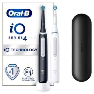 Oral-B iO 4 Black and White eltandborste, 2-pack