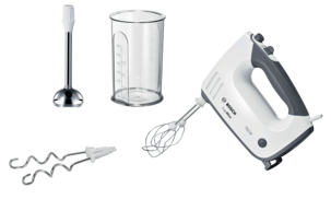 Bosch Ergomixx håndmikser med visper og deigkroker, 750 W